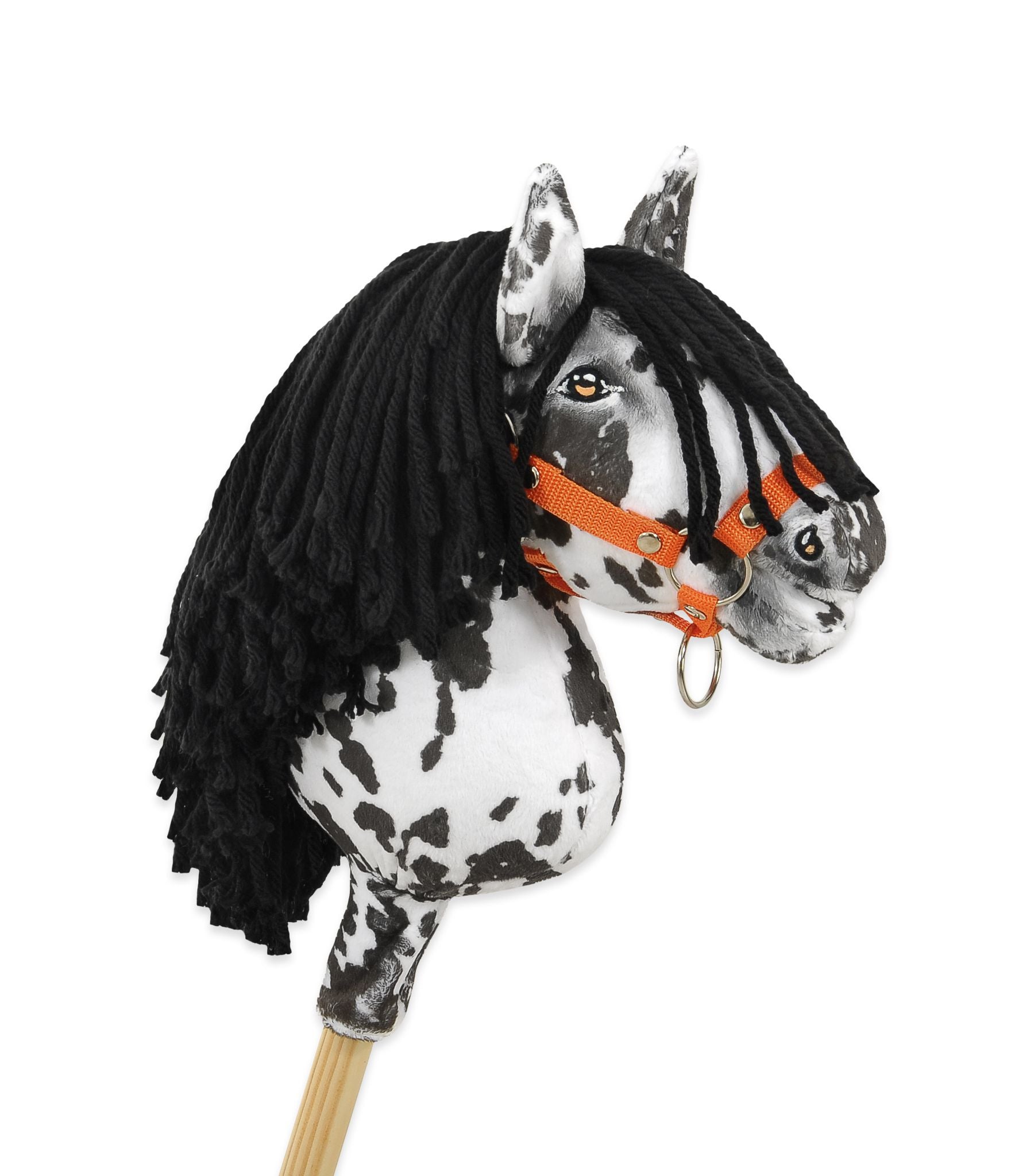 Horse on a stick Super Hobby Horse Premium - leopard with a black mane A4