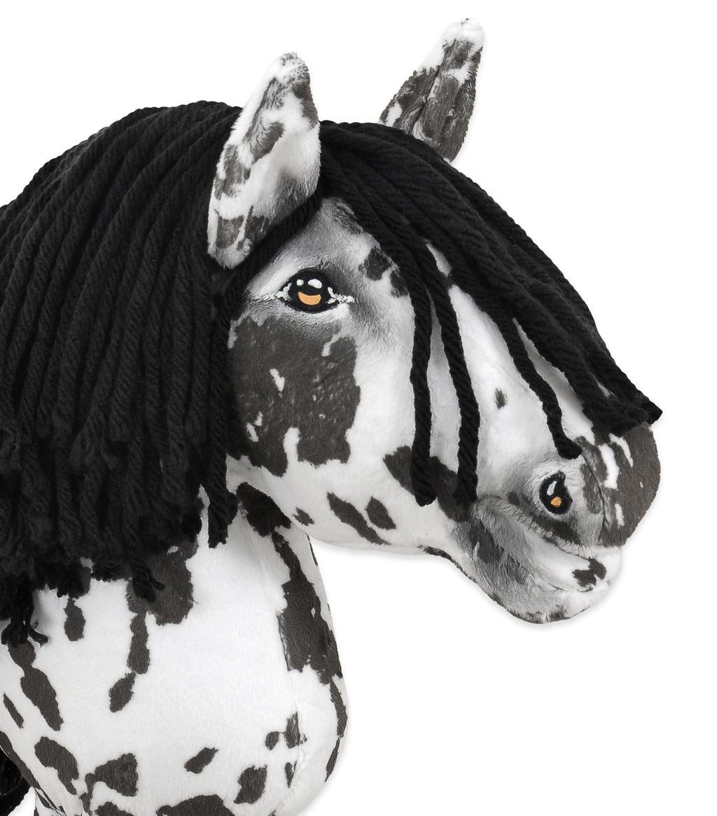Horse on a stick Super Hobby Horse Premium - leopard with a black mane A4