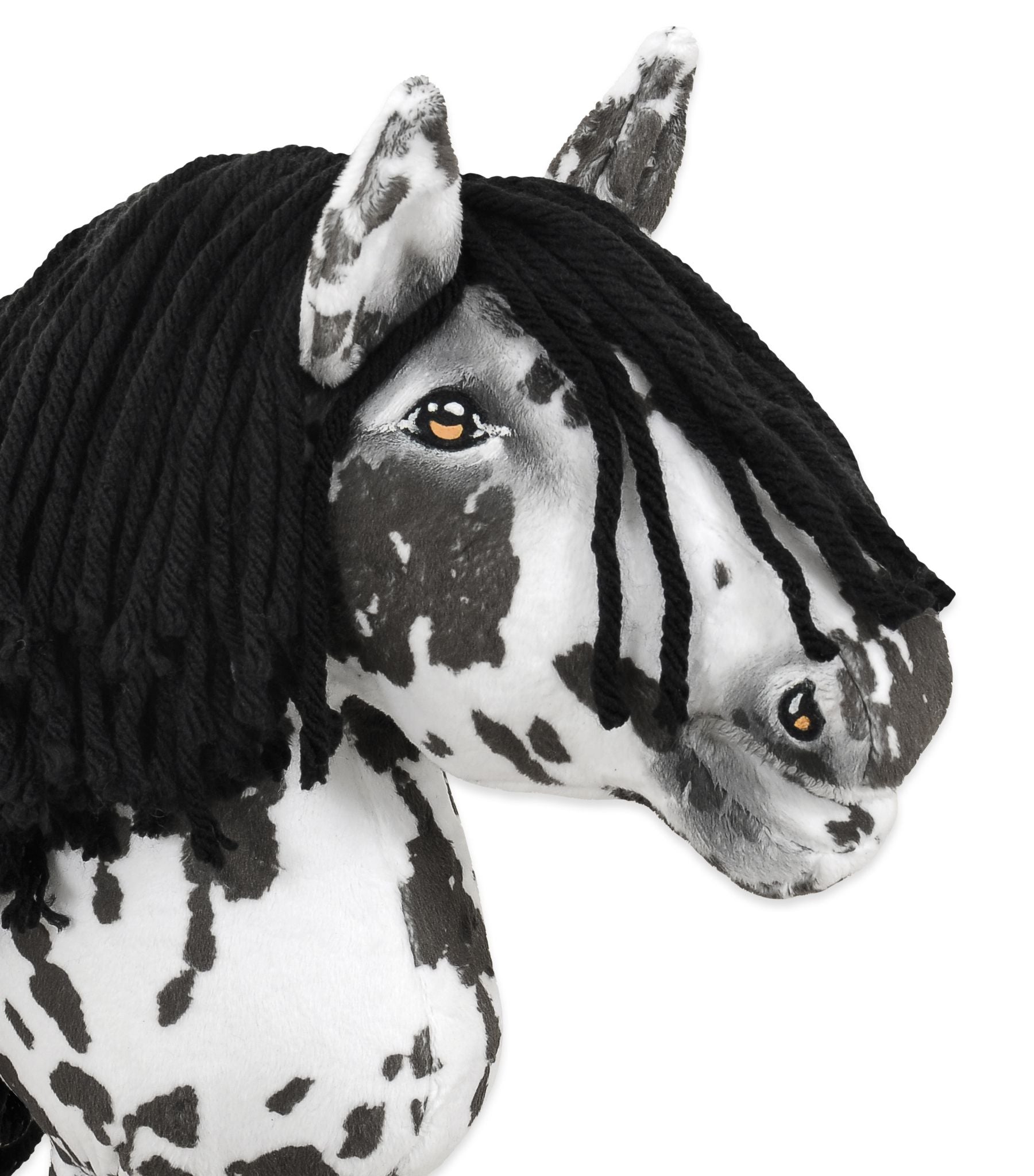 Horse on a stick Super Hobby Horse Premium - leopard with a black mane A4
