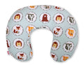Breastfeeding Pillow Nursing Croissant Pillow, removable, Hands-Free Feeding- mint animals