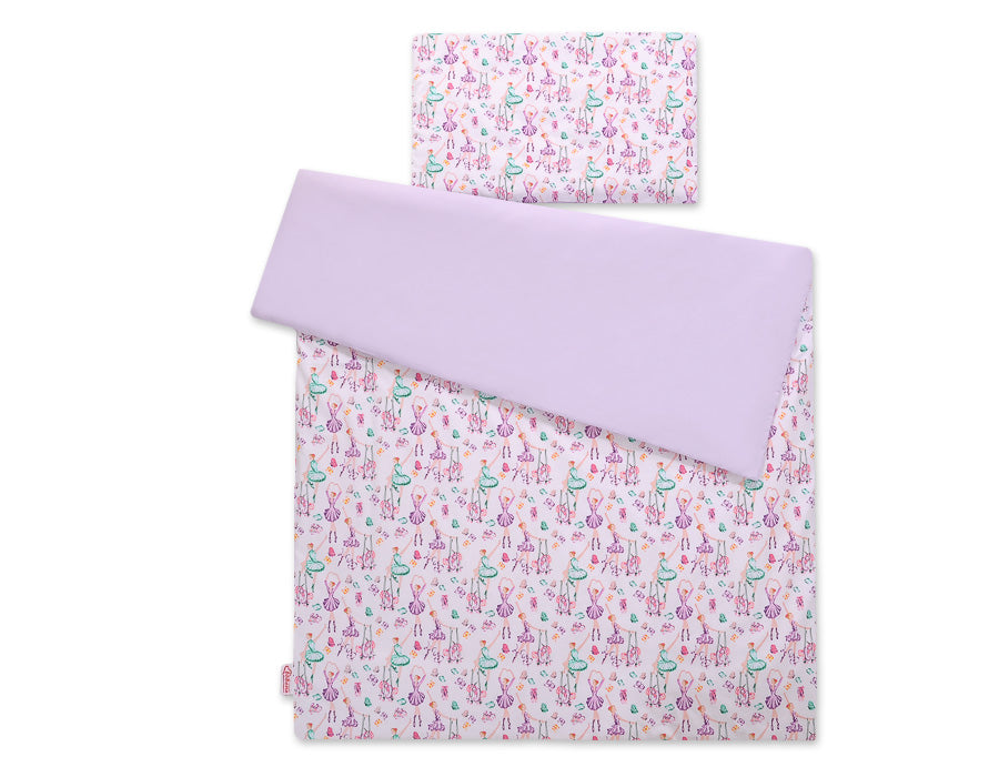 Baby cotton bedding set 2-pcs 140x200 Junior - ballerinas lilac