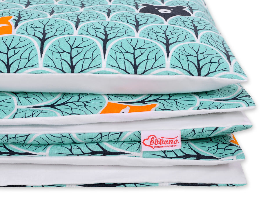 Baby cotton bedding set 2-pcs 120x90 cm- mint forest