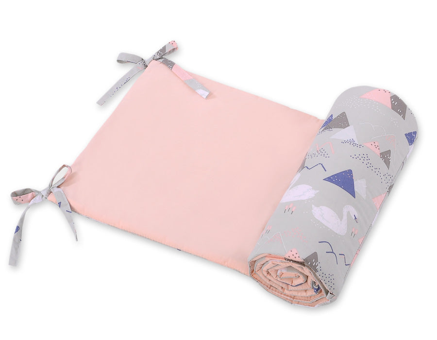 Universal bumper for cot - Swans gray