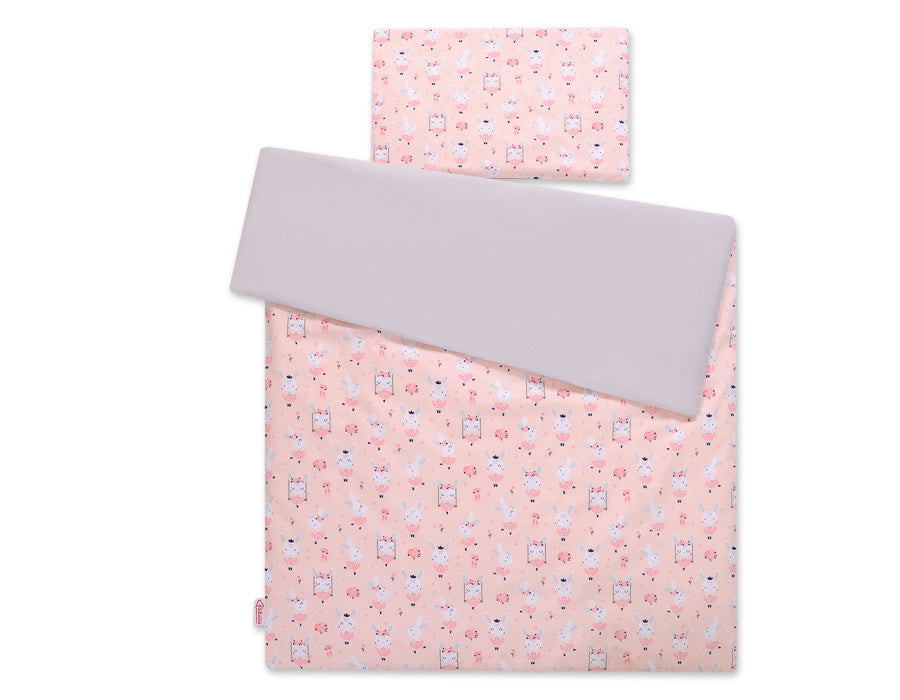 Baby cotton bedding set 2-pcs 120x90 cm-  ballerinas pink