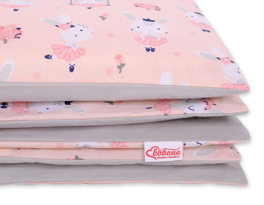 Baby cotton bedding set 2-pcs 120x90 cm-  ballerinas pink