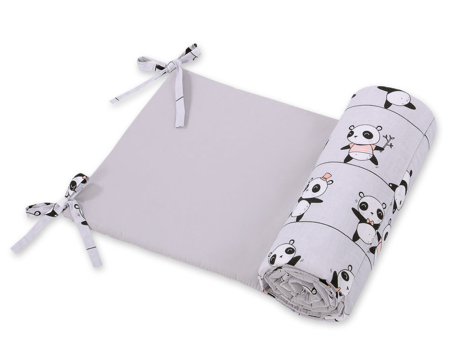 Universal bumper for cot - gray panda