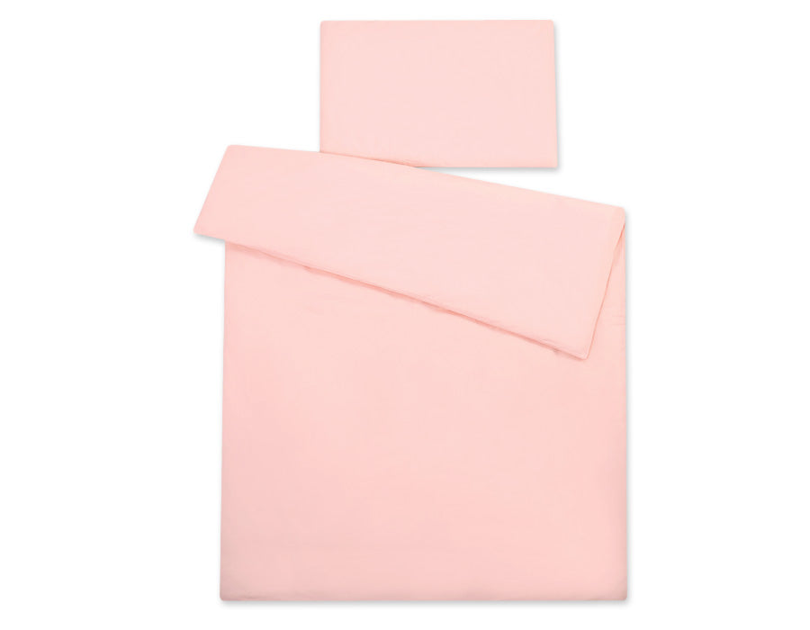 Cotton children's bedding set 2 pieces pillowcase 60x40 cm and duvet cover 135x100 cm - powder pink