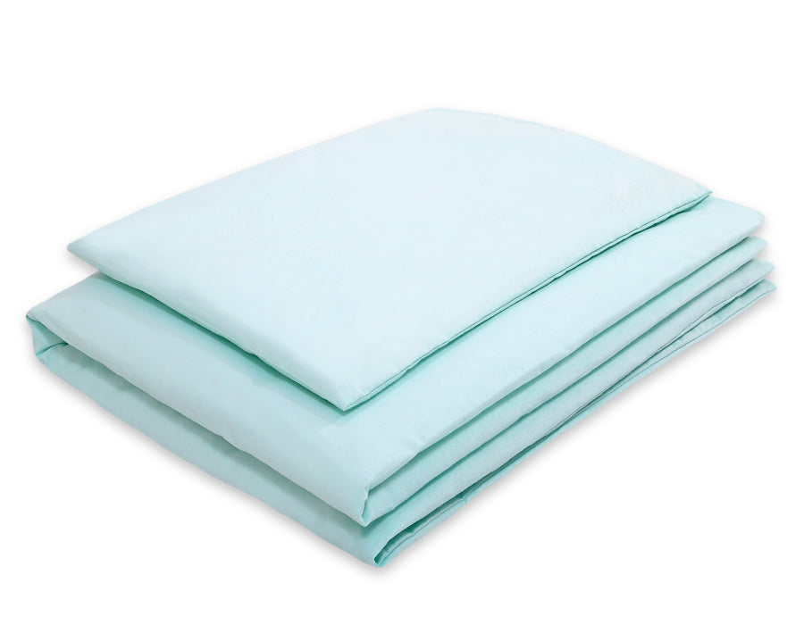 Cotton children's bedding set 2 pieces pillowcase 60x40 cm and duvet cover 135x100 cm - mint