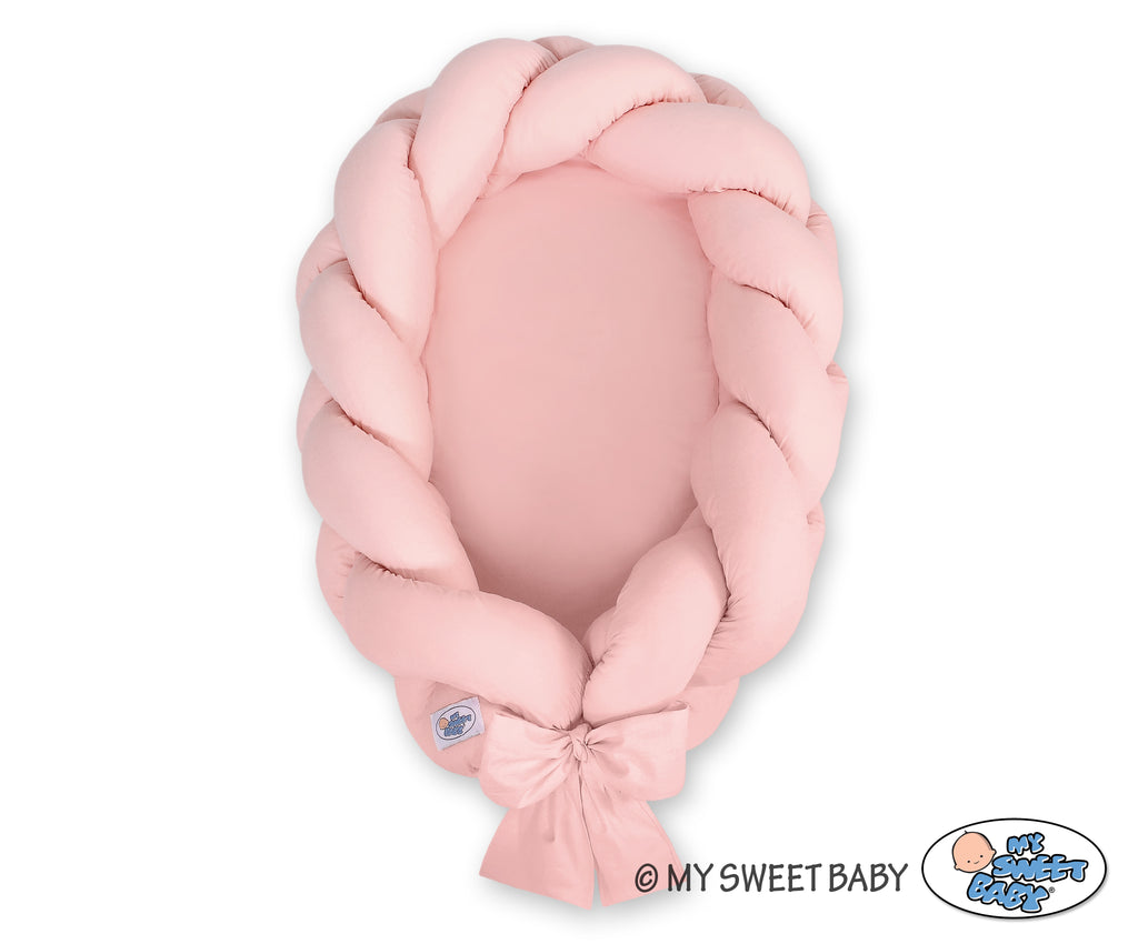 Braided baby nest 2 in 1 - pastel pink