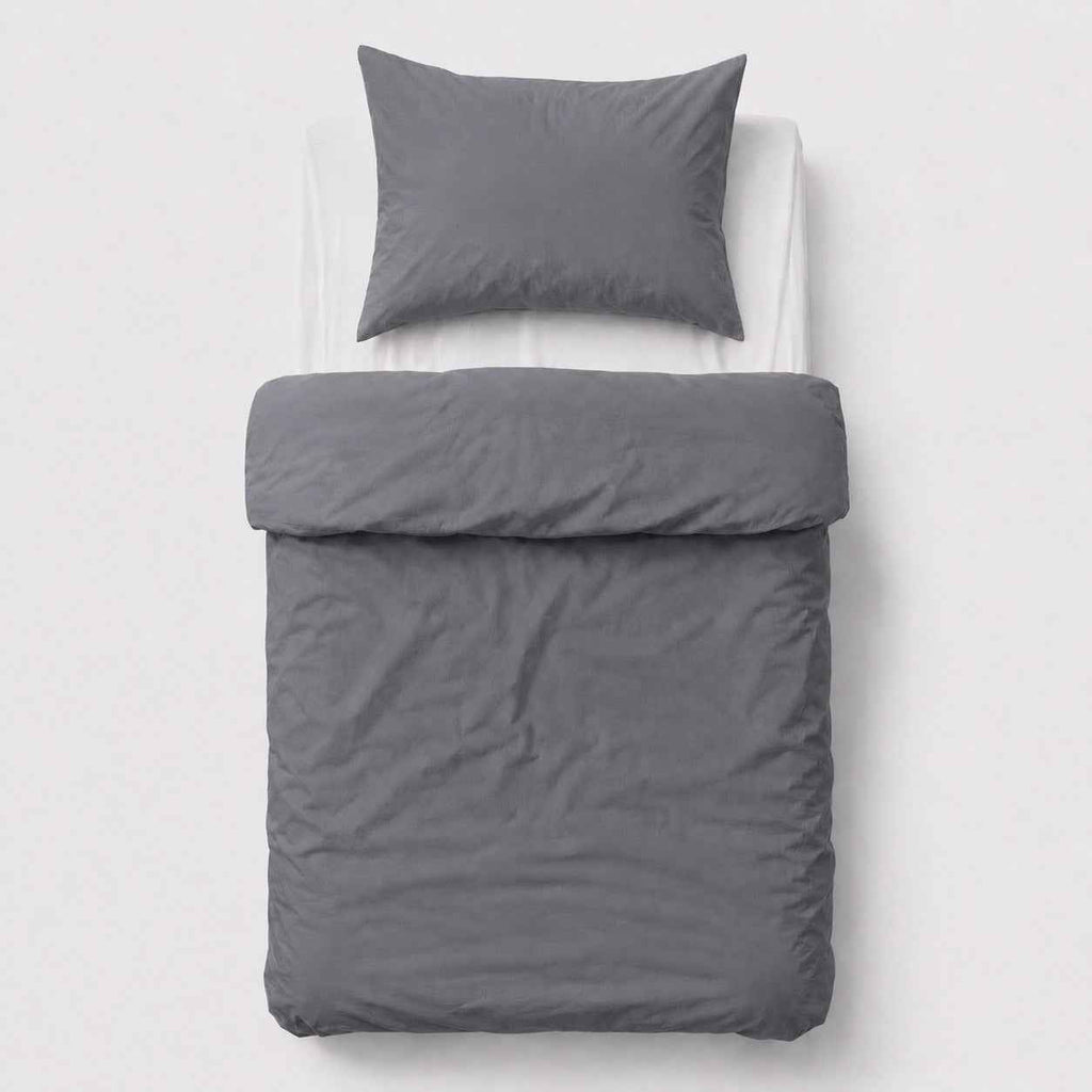 Cotton children's bedding set, 2 pieces, pillowcase 60x40 cm and duvet cover 120x90 cm - anthracite
