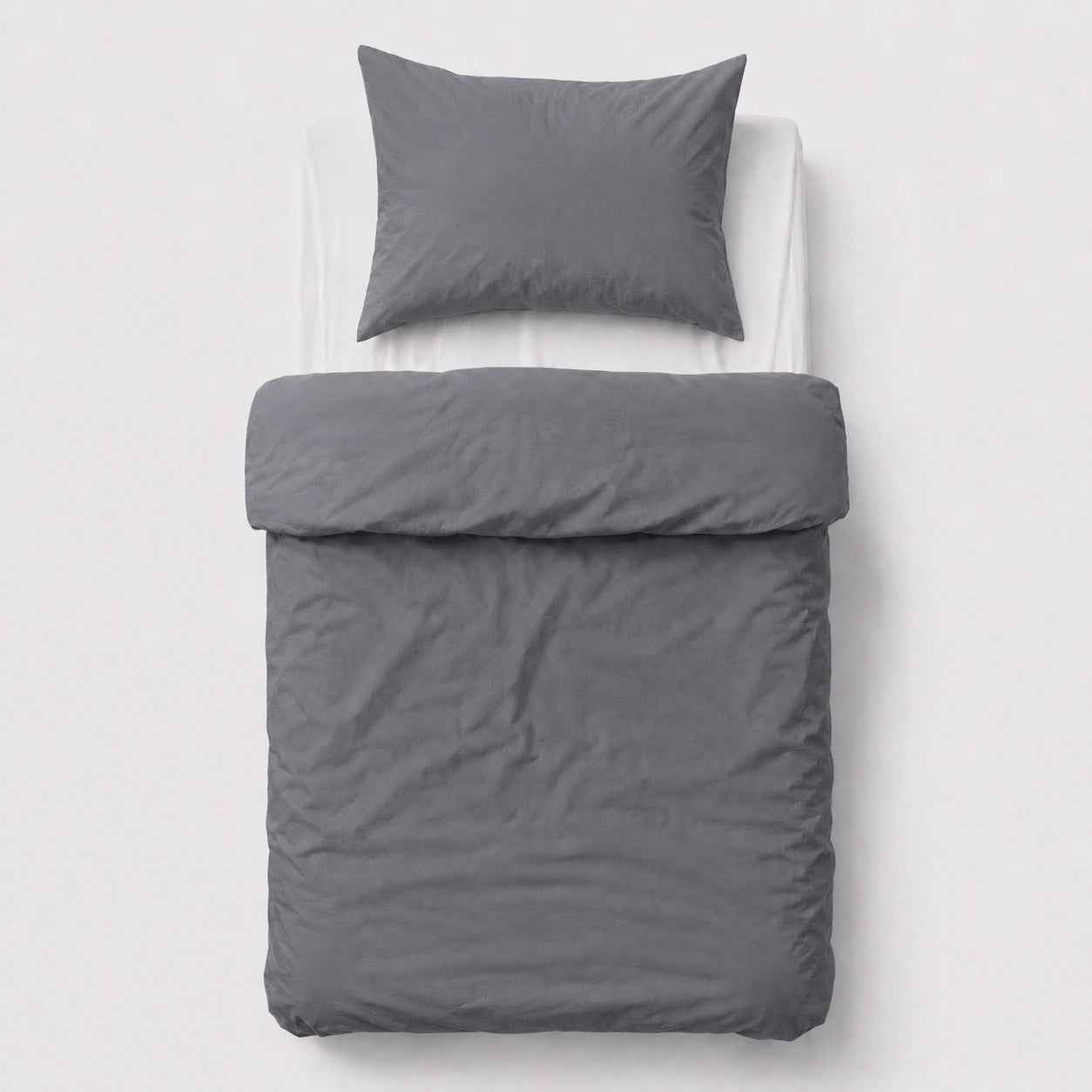 Cotton children's bedding set, 2 pieces, pillowcase 60x40 cm and duvet cover 120x90 cm - anthracite