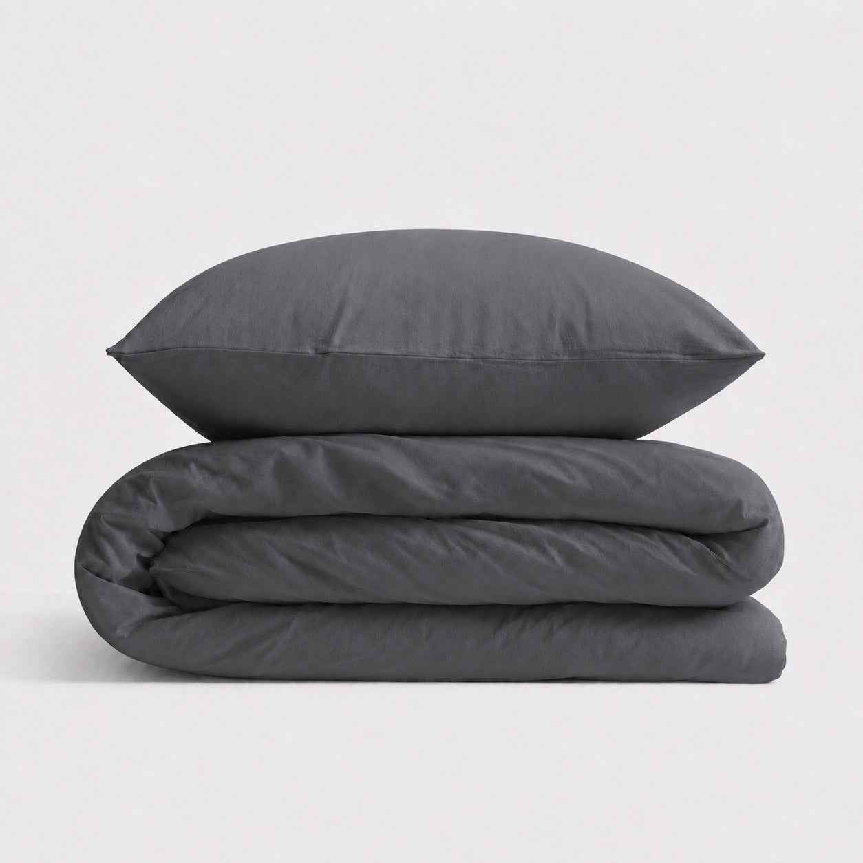 Cotton children's bedding set, 2 pieces, pillowcase 60x40 cm and duvet cover 120x90 cm - anthracite