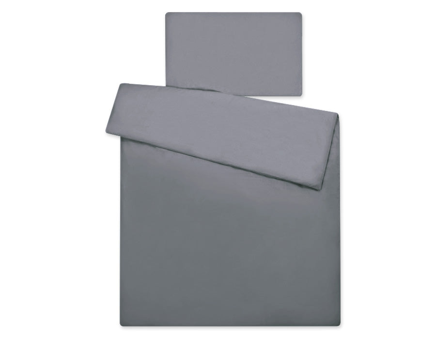 Cotton children's bedding set 2 pieces pillowcase 60x40 cm and duvet cover 135x100 cm - anthracite