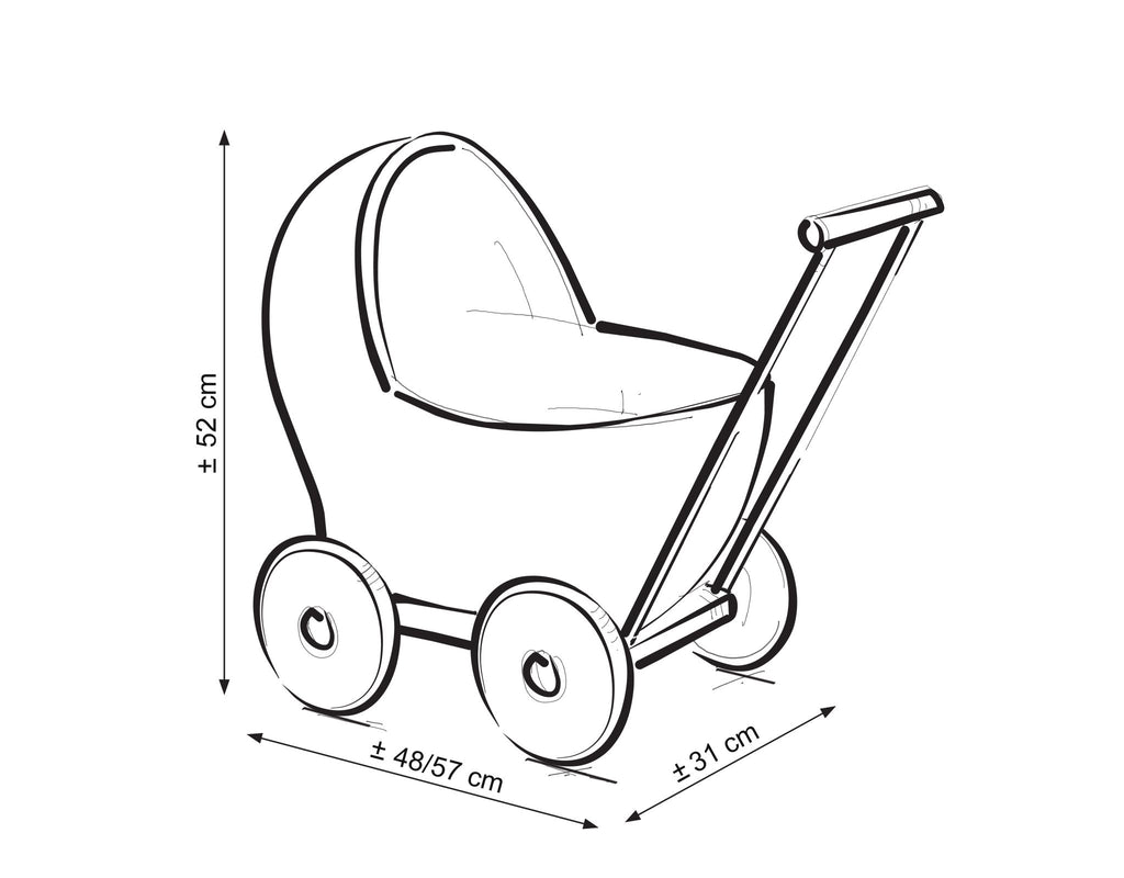 Wicker doll pushchair - purple