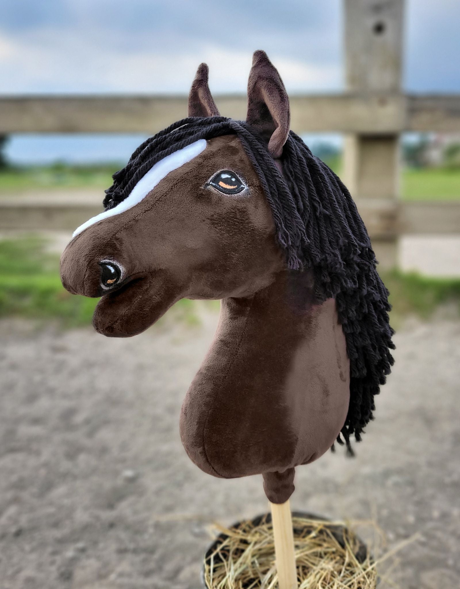 Horse on a stick Super Hobby Horse Premium - dark bay horse A3