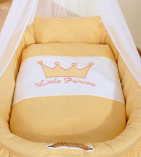 Moses Basket Wicker drape crib- Little Princess peach