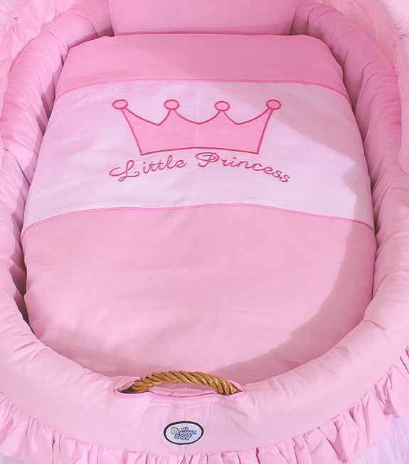 Moses Basket Wicker hood crib - Little Princess pink