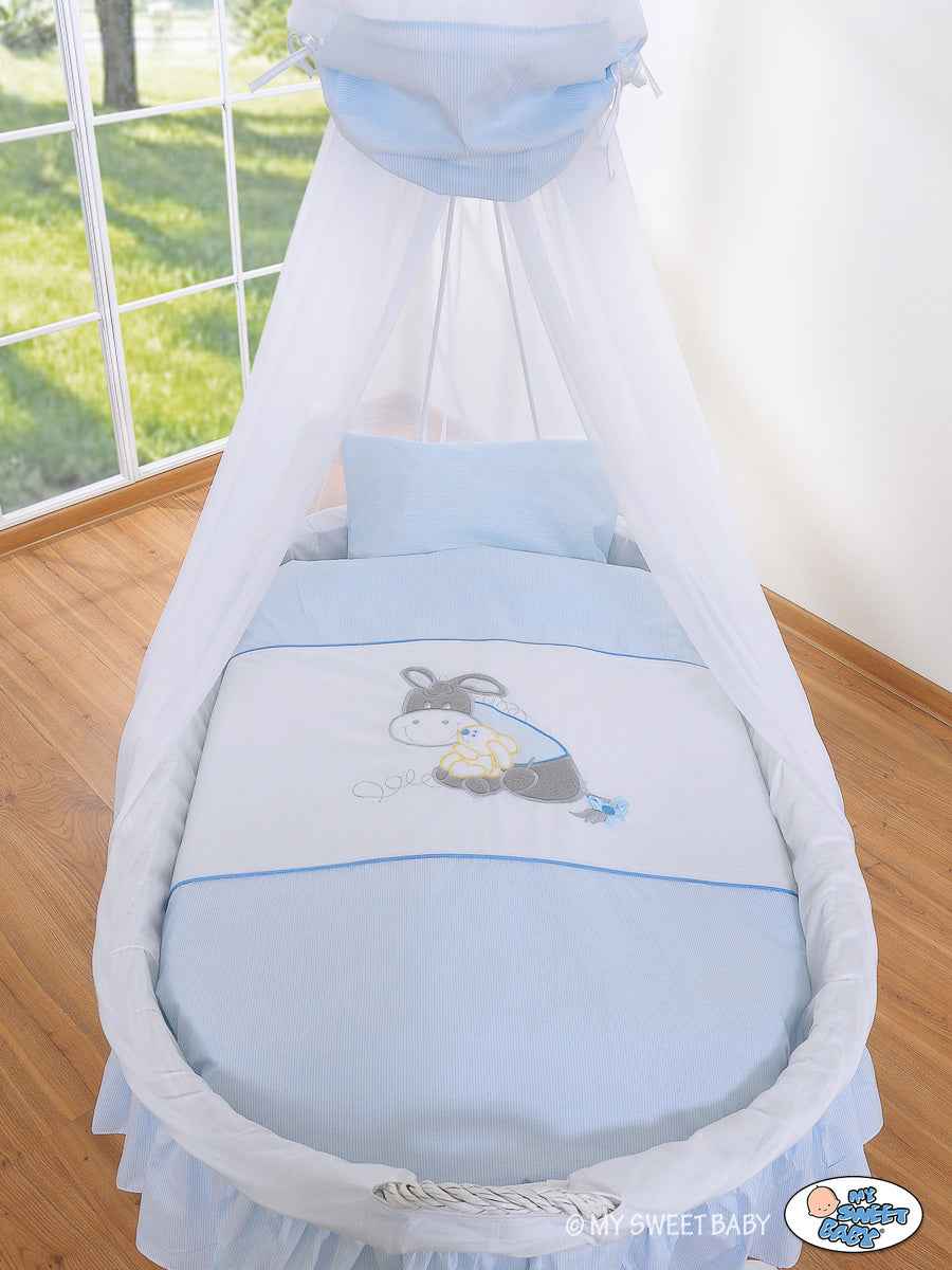Moses Basket/Wicker drape crib- Donkey Luca blau