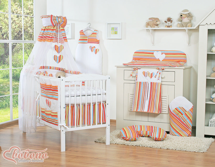 Canopy made of Chiffon- Hanging Hearts orange strips