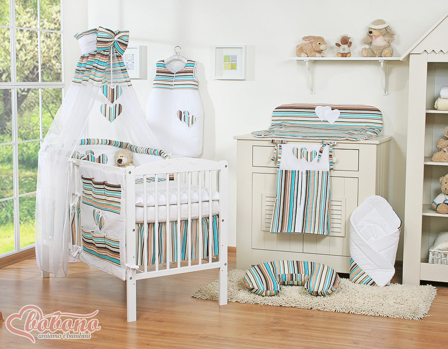 Canopy made of Chiffon- Hanging Hearts brown strips