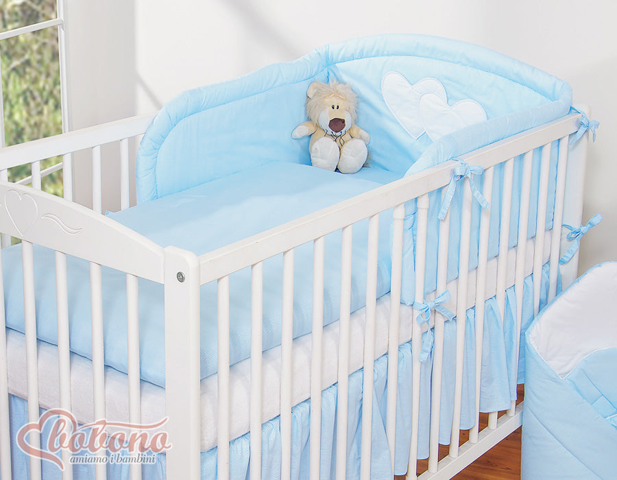 Bedding set 3-pcs 135x100 - Hanging Hearts blue strips