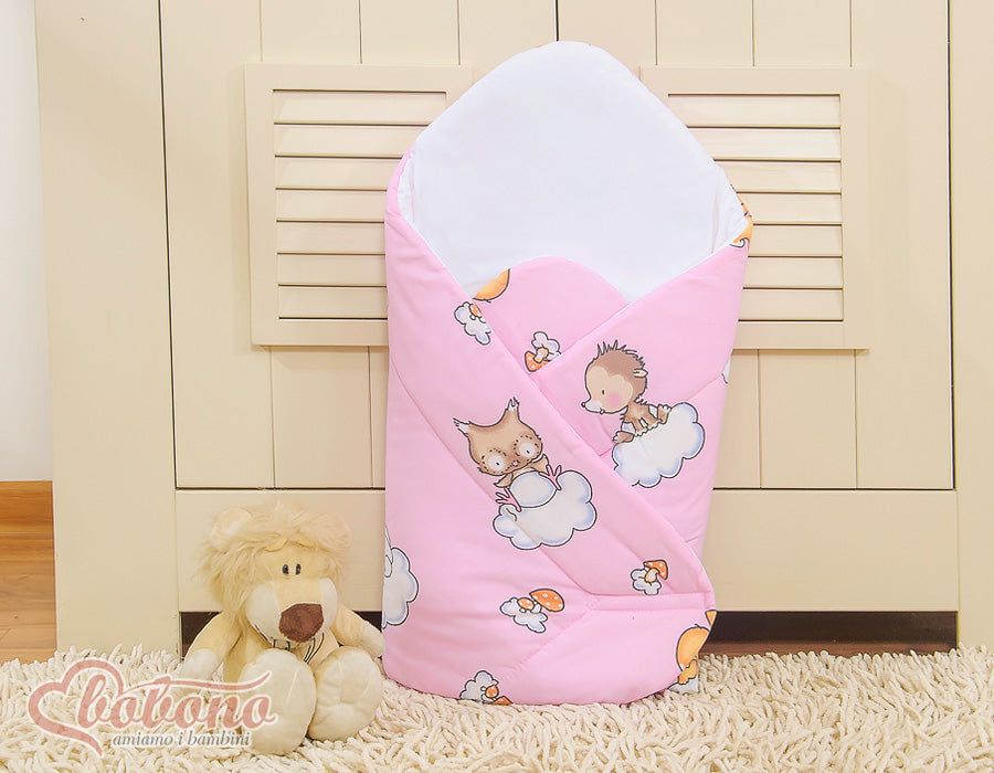 Baby nest with stiffenig- Basic Forest animals pink
