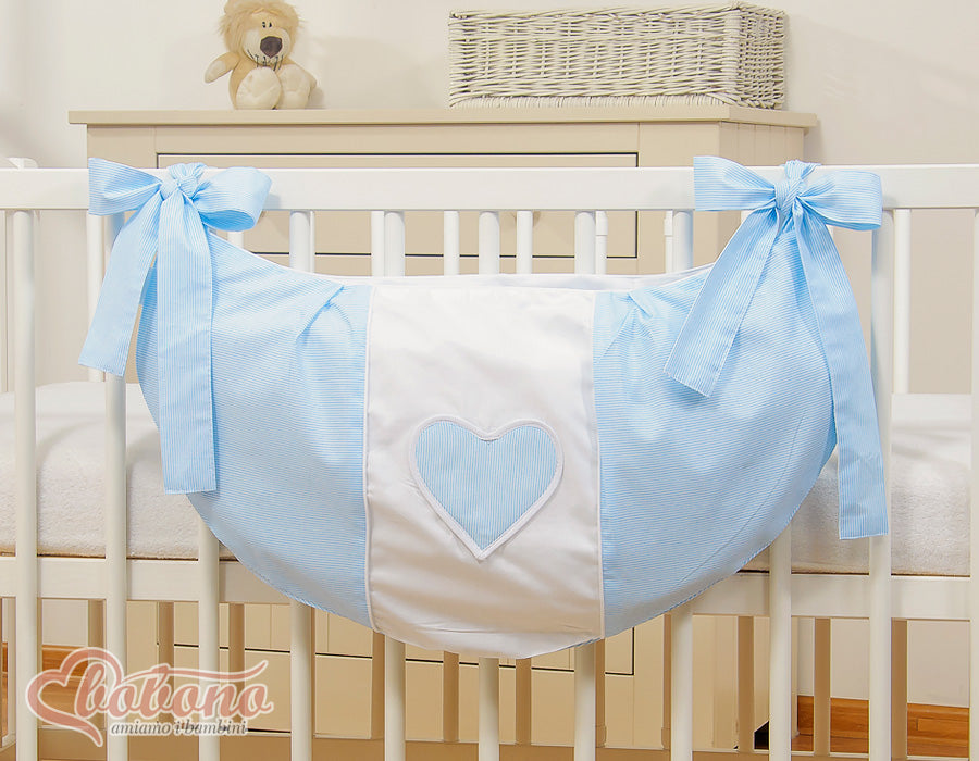 Toys bag- Hanging Hearts blue strips