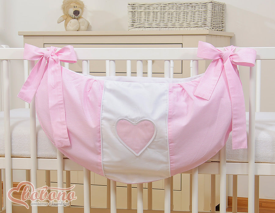 Toys bag- Hanging Hearts pink strips