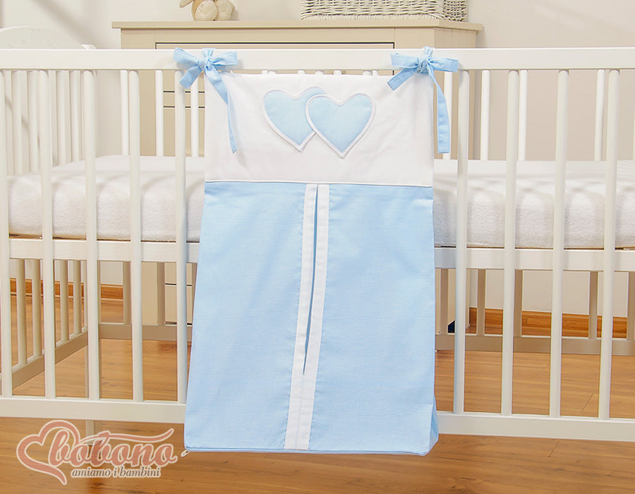 Diaper bag- Hanging Hearts blue strips