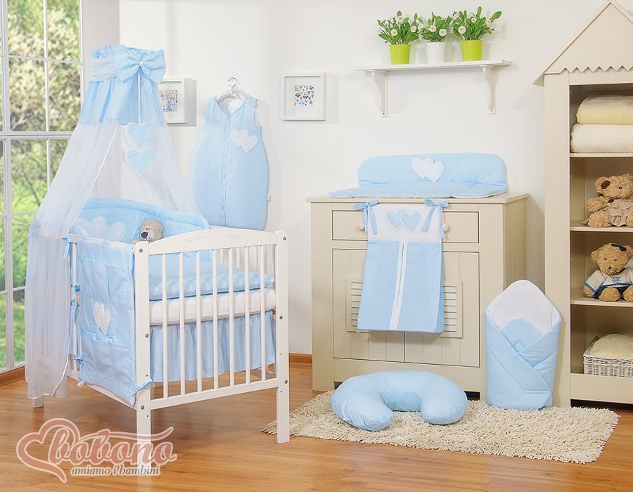 Canopy made of Chiffon- Hanging Hearts blue strips