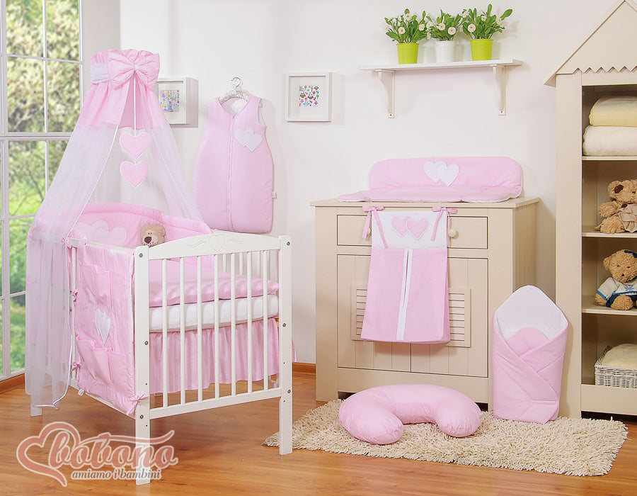 Canopy made of Chiffon- Hanging Hearts rosa strips