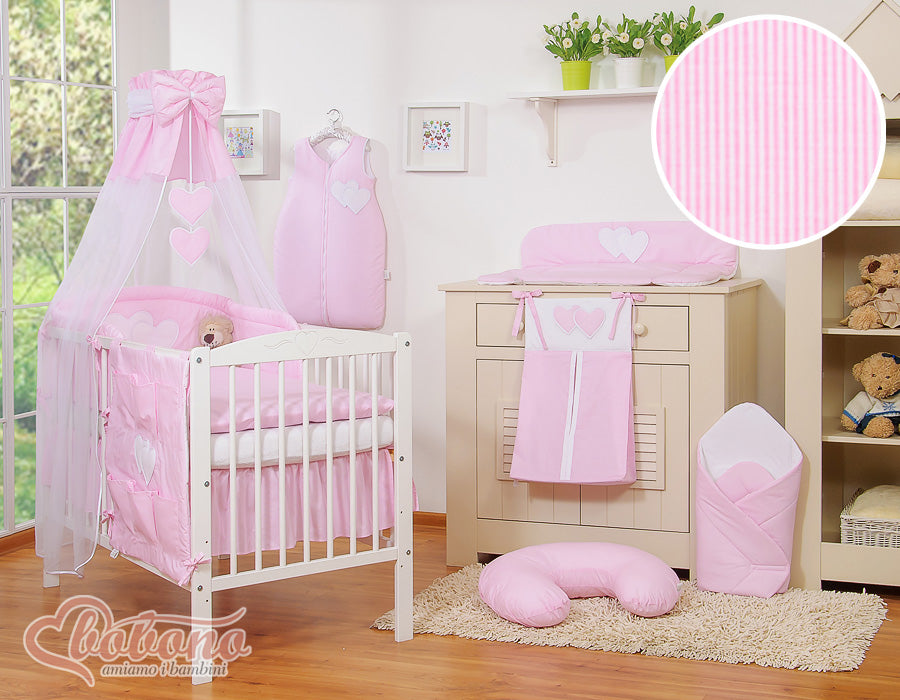 Canopy made of Chiffon- Hanging Hearts rosa strips