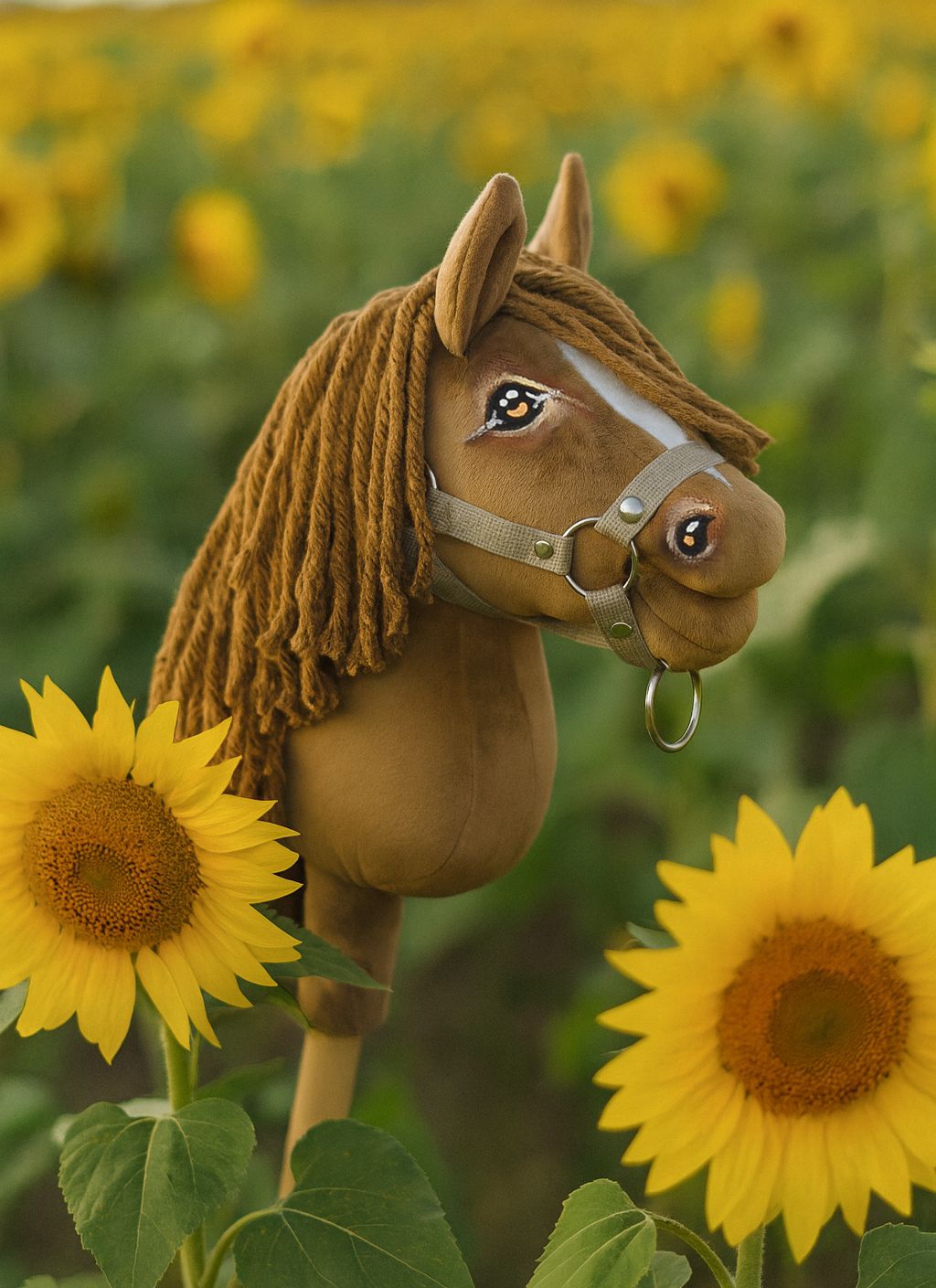 Horse on a stick Super Hobby Horse Premium  light chestnut horse A5