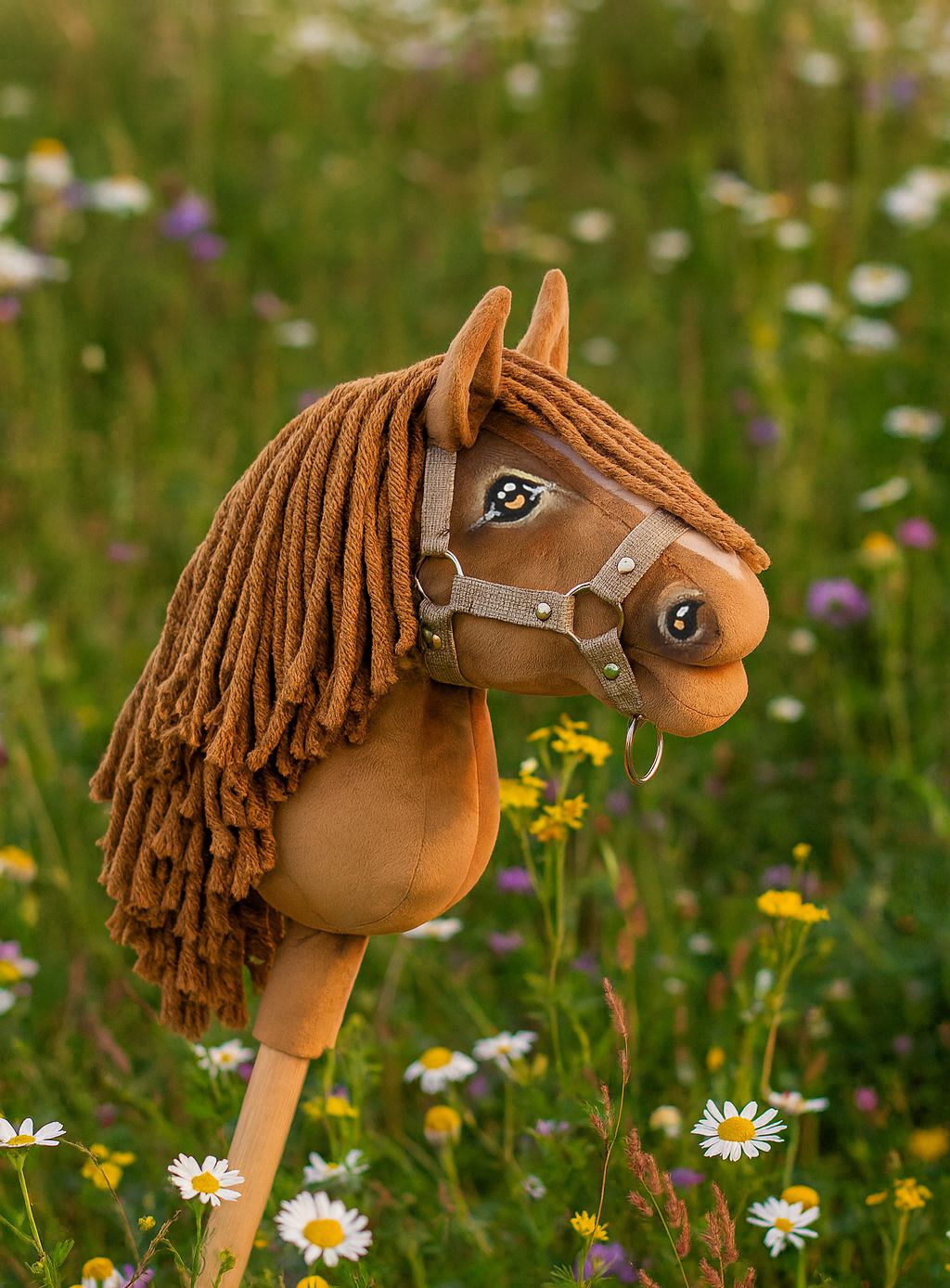 Horse on a stick Super Hobby Horse Premium  light chestnut horse A5