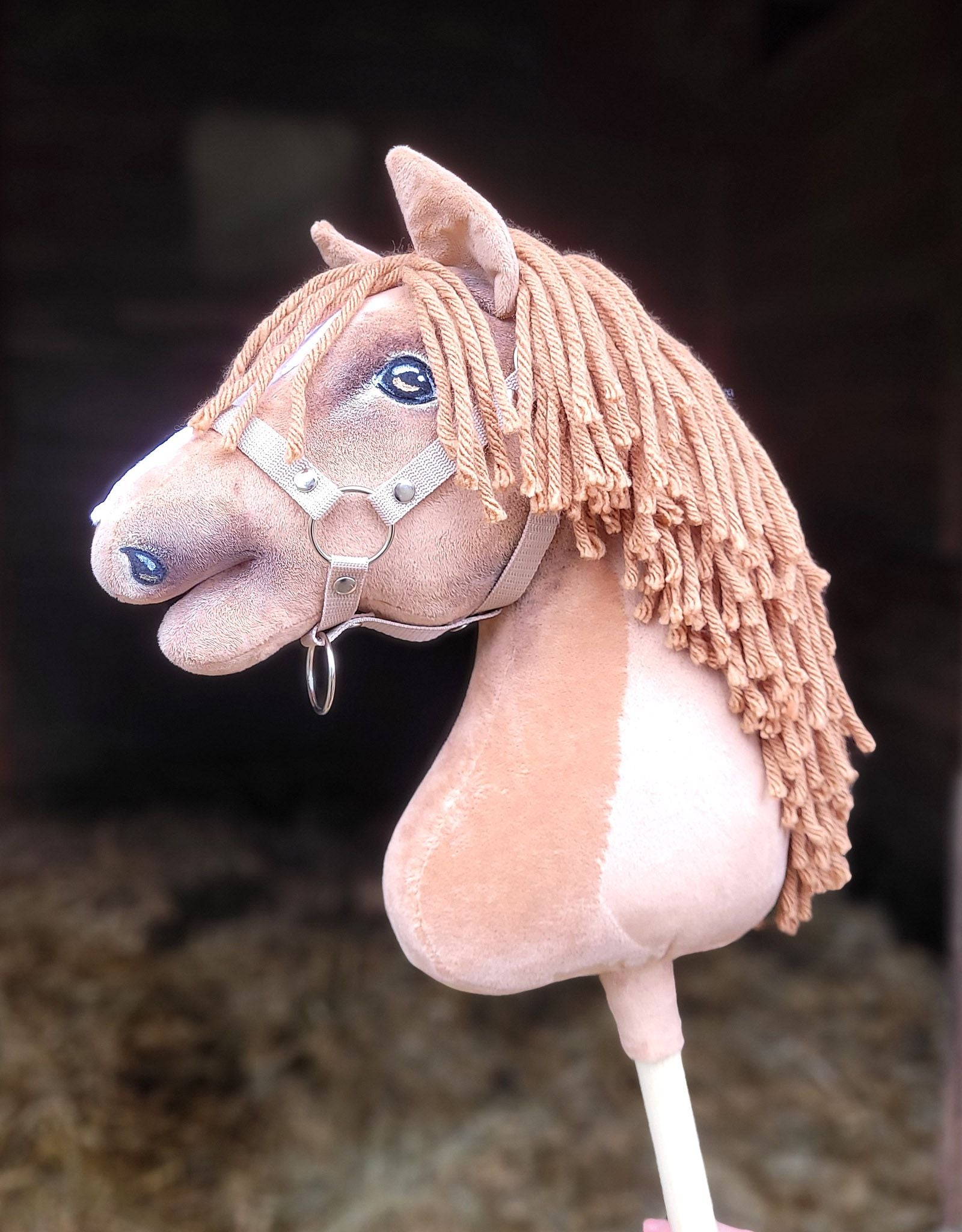 Horse on a stick Super Hobby Horse Premium - light chestnut horse A3