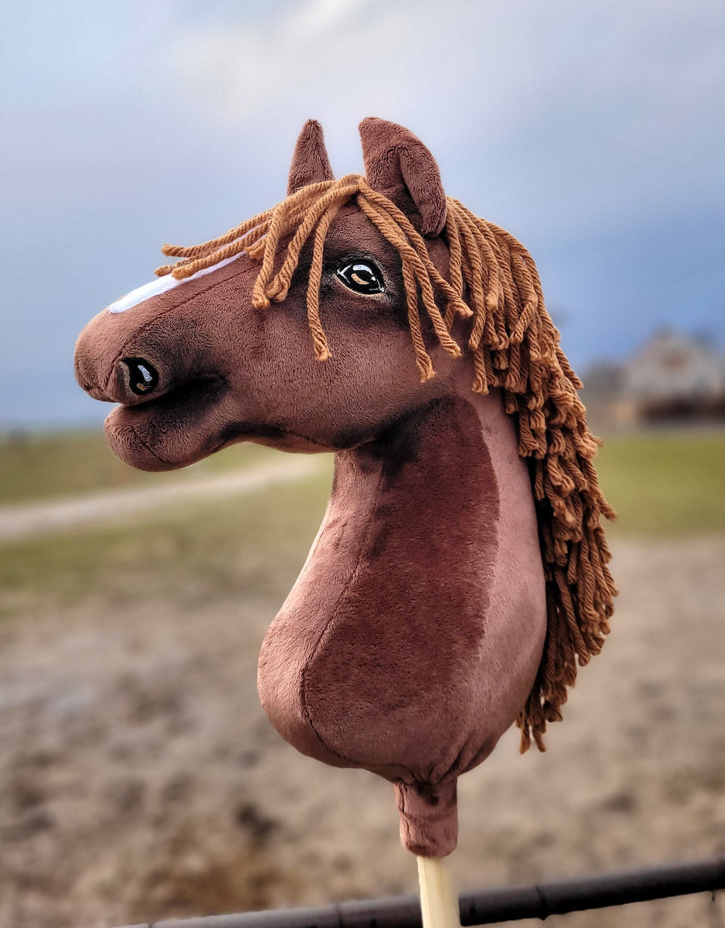 Horse on a stick Super Hobby Horse Premium - dark chestnut horse A3