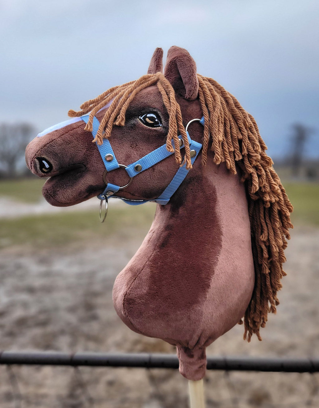 Horse on a stick Super Hobby Horse Premium - dark chestnut horse A3