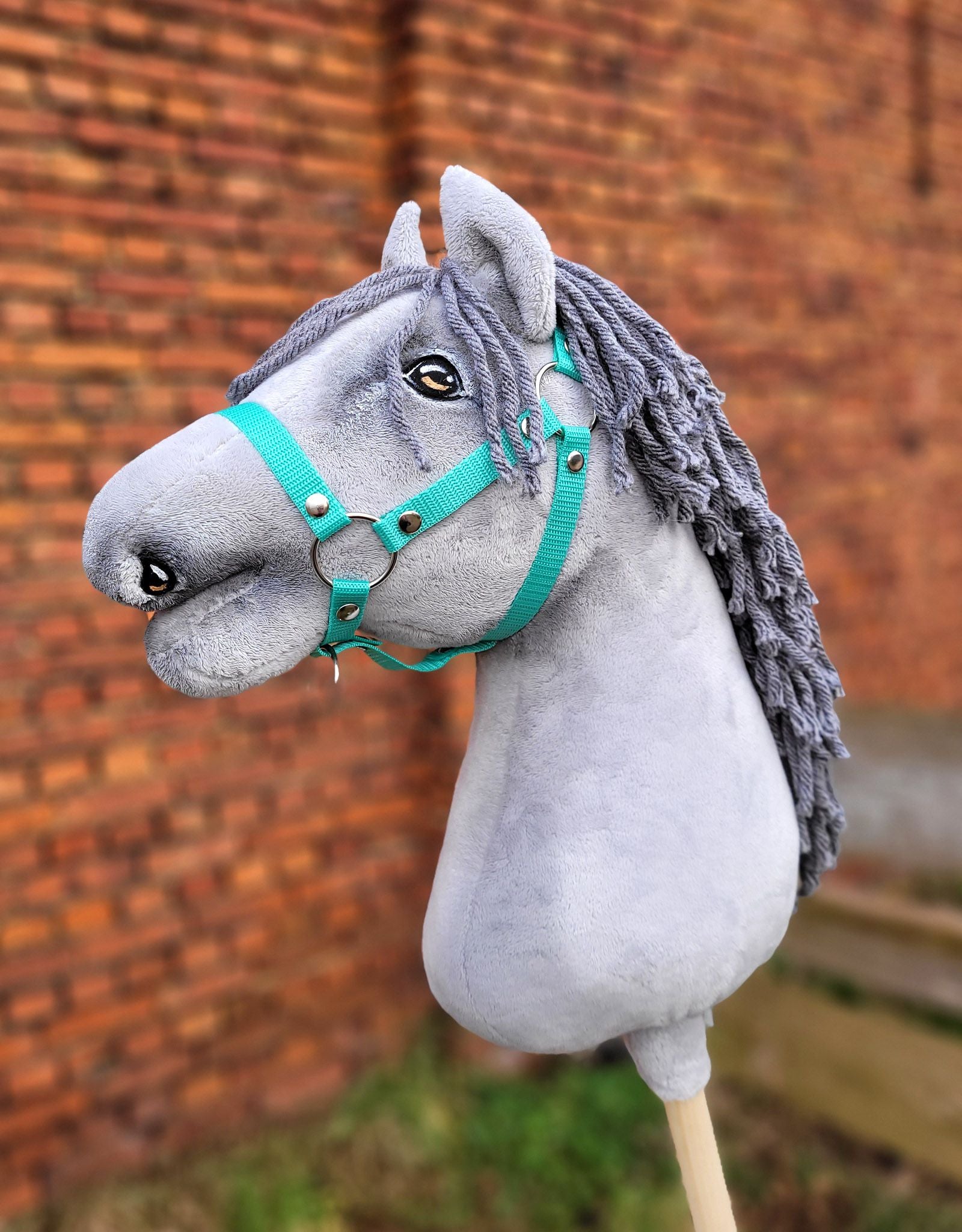 Horse on a stick Super Hobby Horse Premium - gray horse with grey mane A3