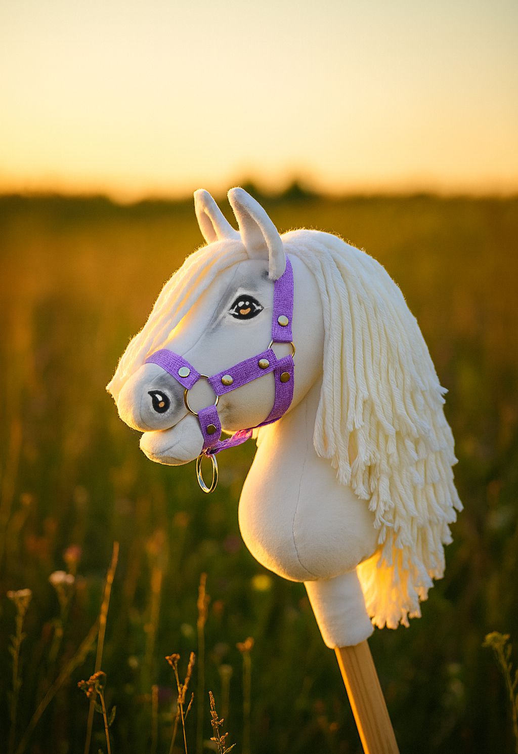 Horse on a stick Super Hobby Horse Premium - white A5