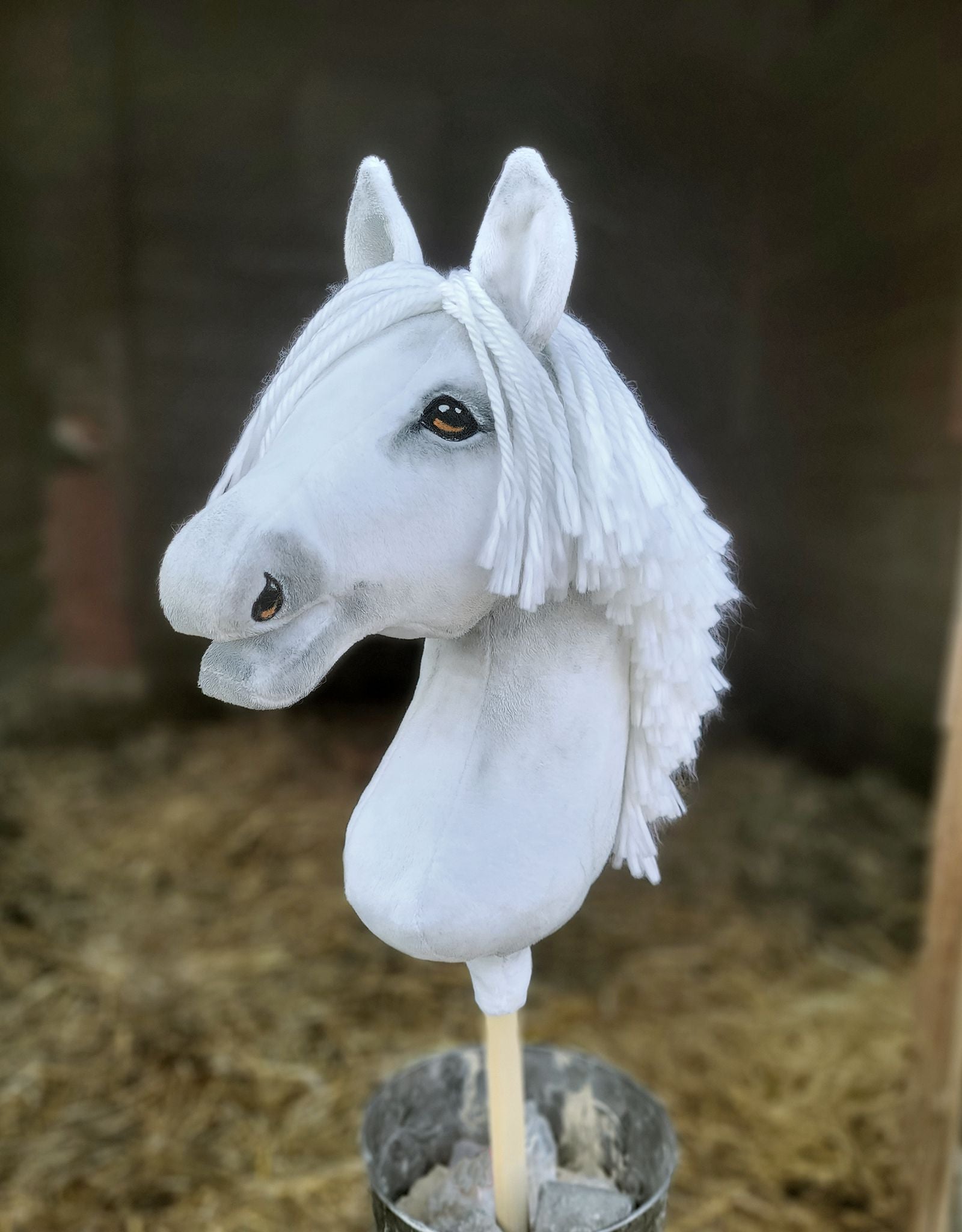 Horse on a stick Super Hobby Horse Premium - white A3