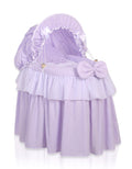 Wicker crib for doll Moses basket for dolls with hood LITTLE PRINCESS lilac