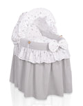 Wicker crib for doll Moses basket for dolls with hood LAURA szary