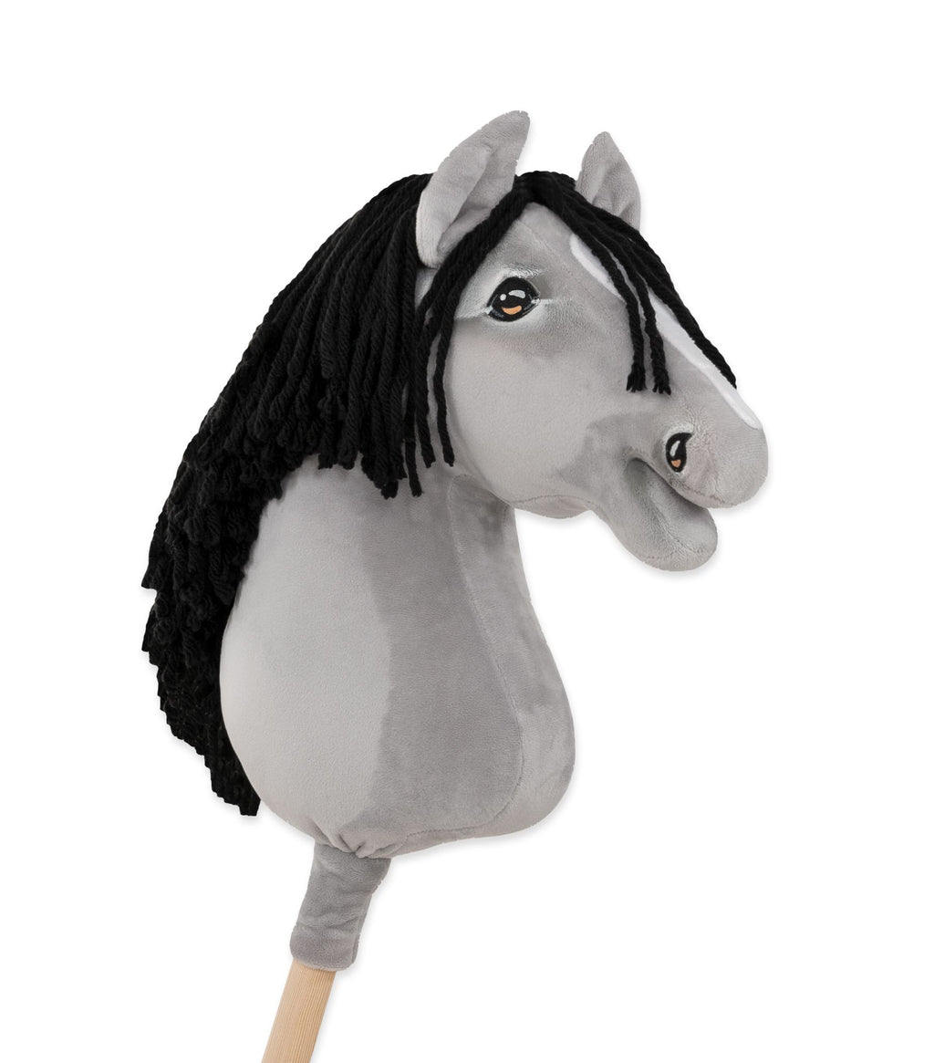 Horse on a stick Super Hobby Horse Premium - gray horse IV with black mane A3