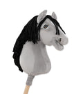 Horse on a stick Super Hobby Horse Premium - gray horse IV with black mane A3