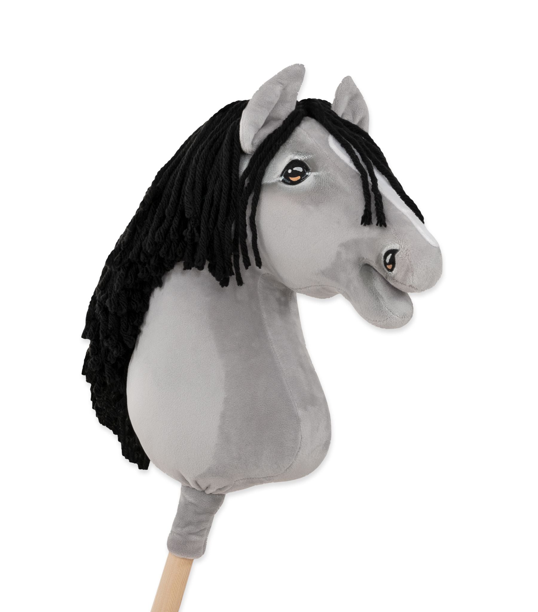 Horse on a stick Super Hobby Horse Premium - gray horse IV with black mane A3
