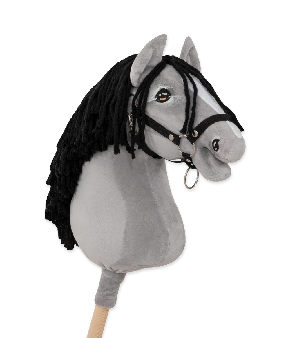 Horse on a stick Super Hobby Horse Premium - gray horse IV with black mane A3