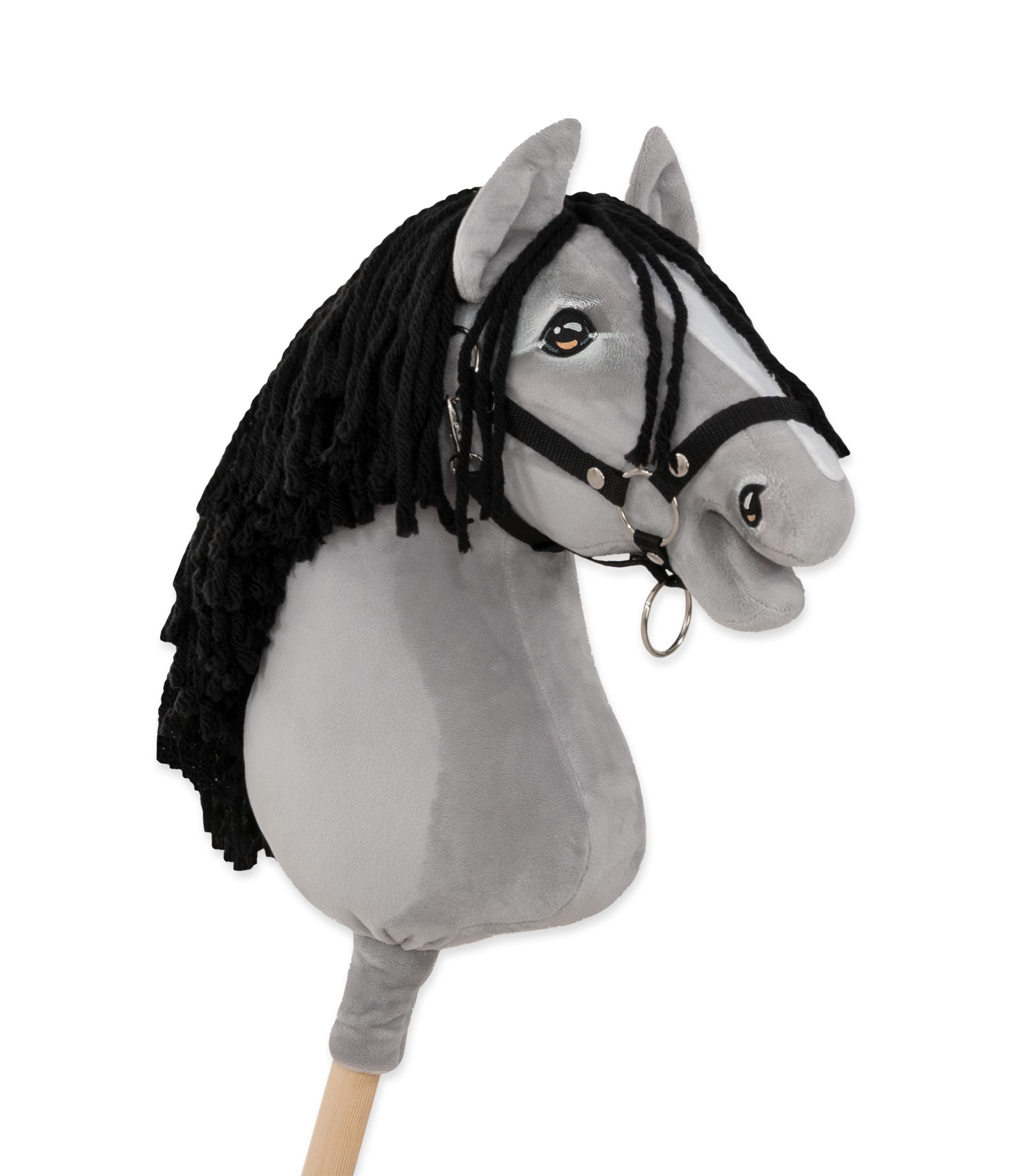 Horse on a stick Super Hobby Horse Premium - gray horse IV with black mane A3