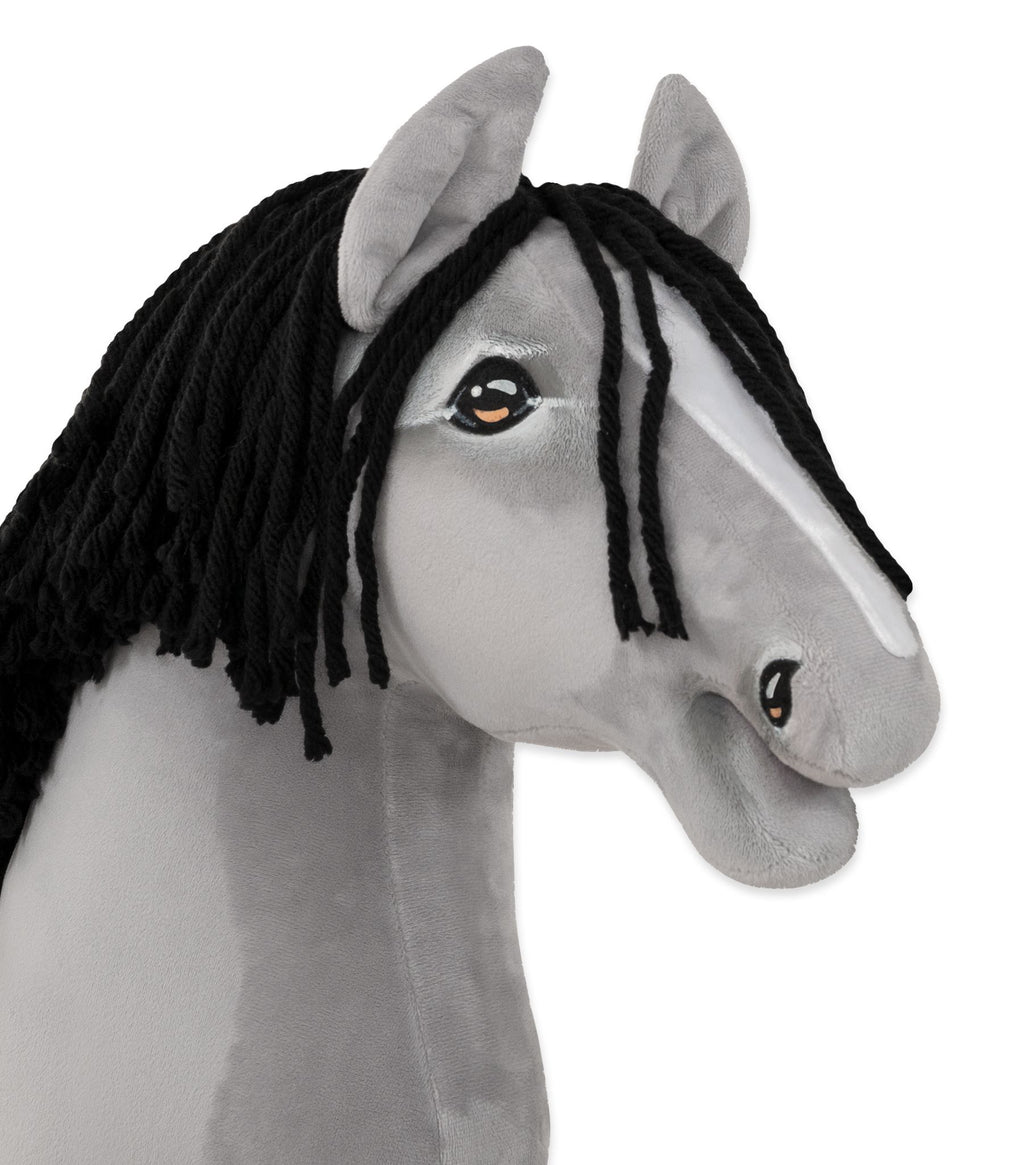 Horse on a stick Super Hobby Horse Premium - gray horse IV with black mane A3