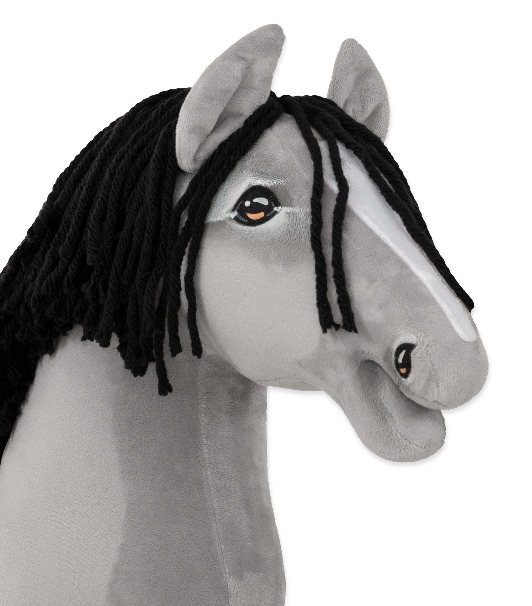 Horse on a stick Super Hobby Horse Premium - gray horse IV with black mane A3