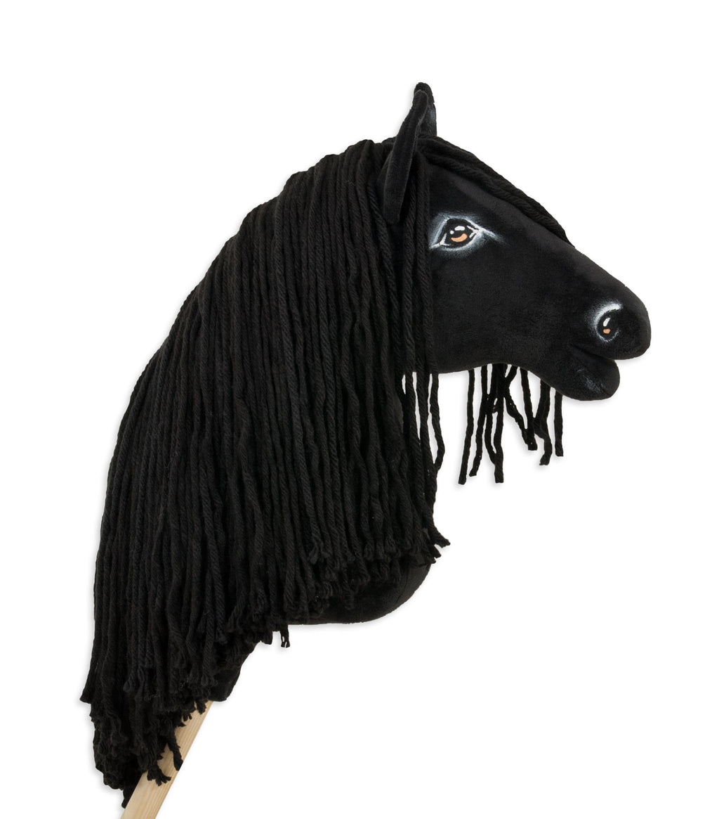 Horse on a stick Super Hobby Horse Premium - friesian horse frieze A3